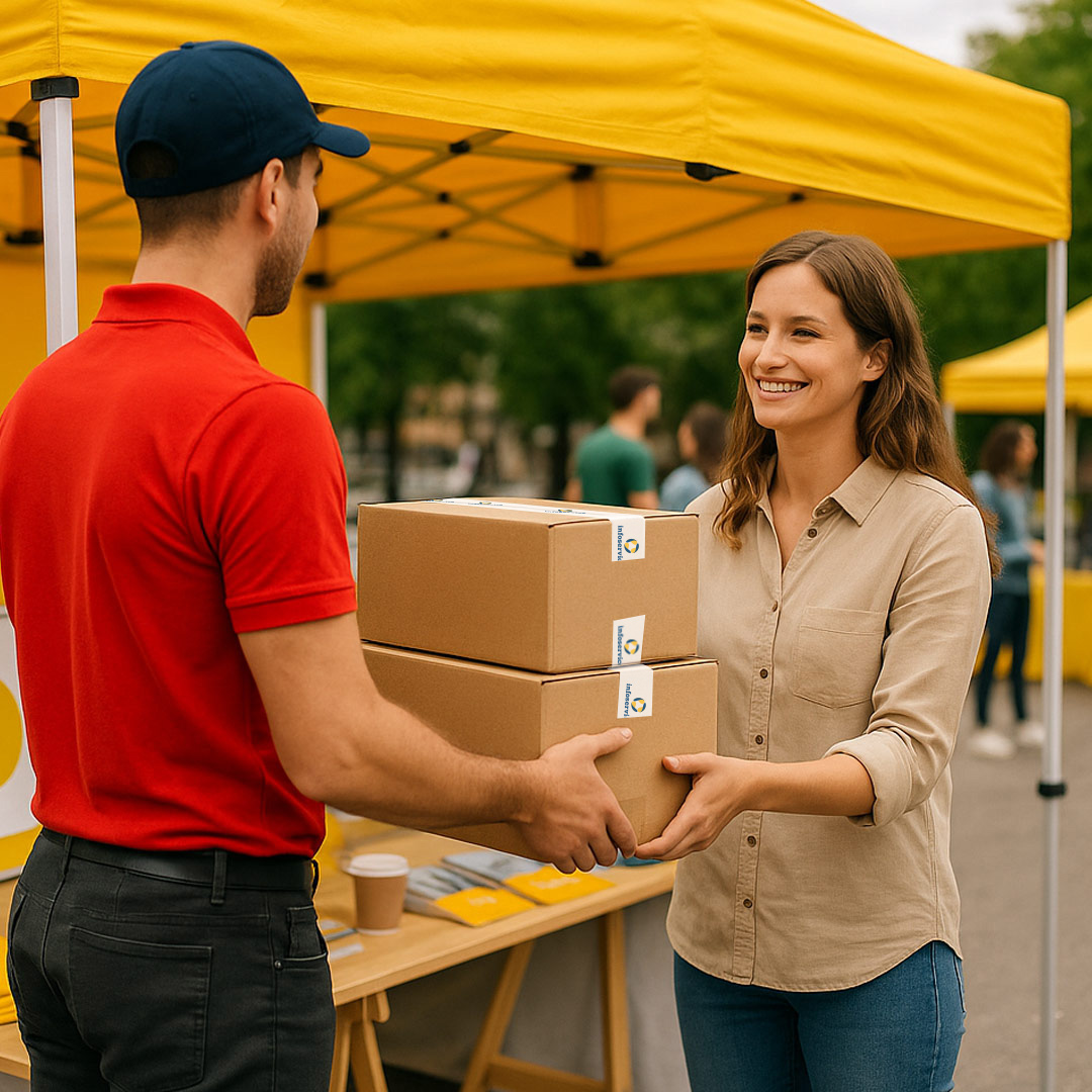 Leverans från Infoservice när kunden beställt från sin egen shop